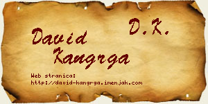 David Kangrga vizit kartica